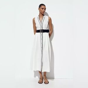 🔥🔥Zara  White Sleeveless Dress with Belt